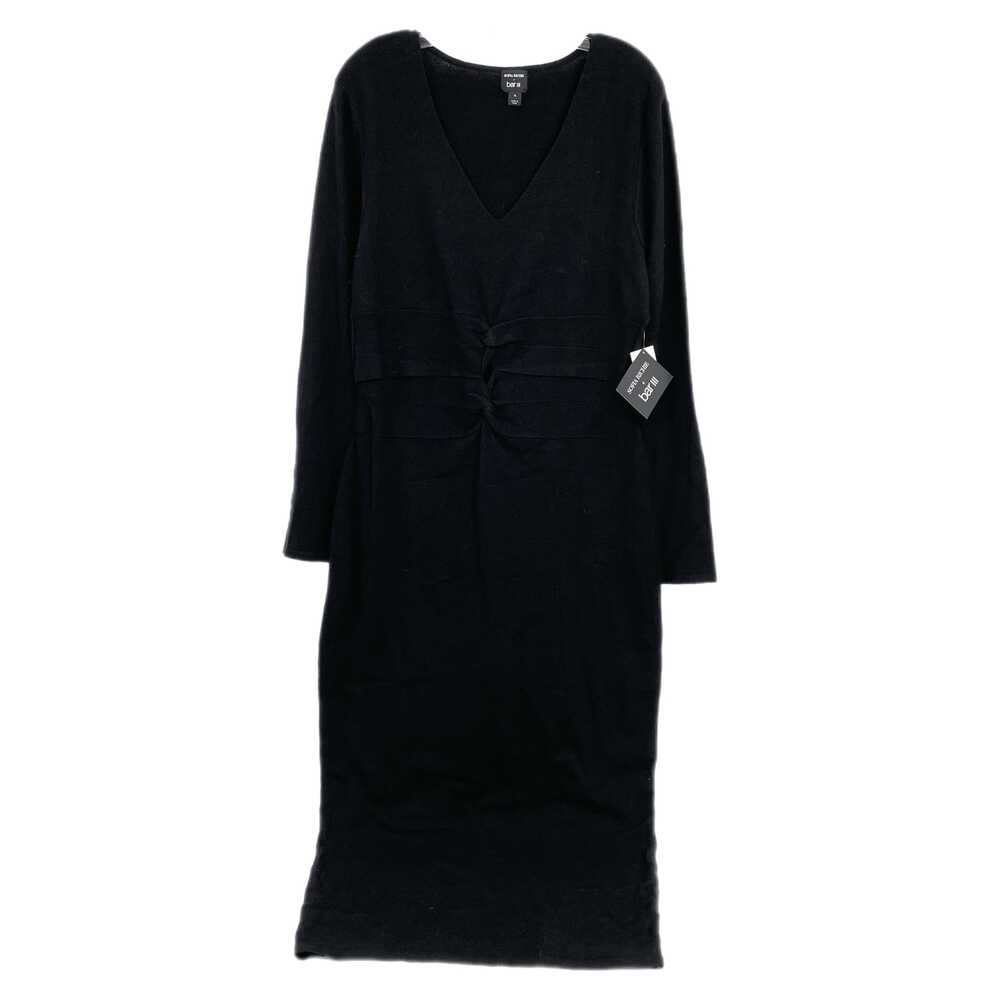Bar III Black Maxi Dress V-Neck Knit Long Sleeve | Womens XL